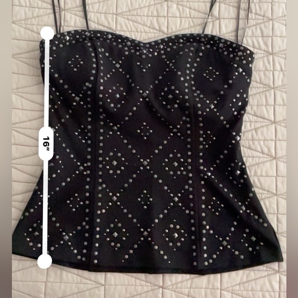 Caché 2 piece beaded matte finish skirt and crop TOP sz8 SKIRT sz 10 spandex 4% - Picture 4 of 12